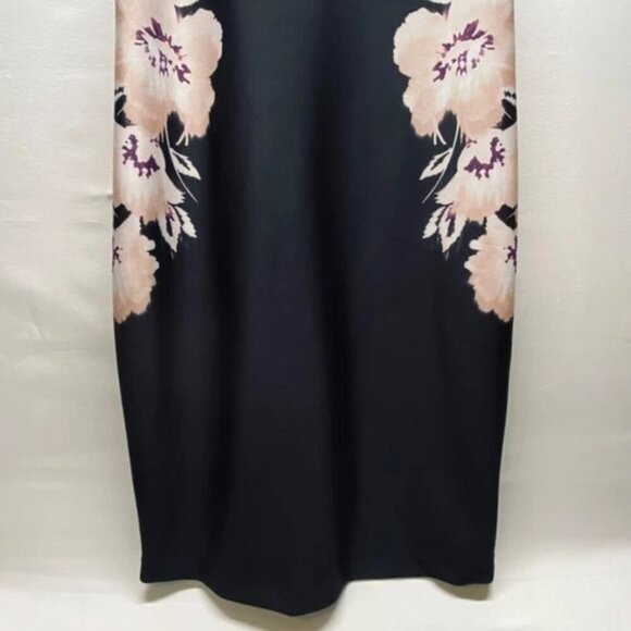 Calvin Klein Dress Women's Sleeveless Sheath Style Size 12 Pink Black Floral GUC - Picture 3 of 11